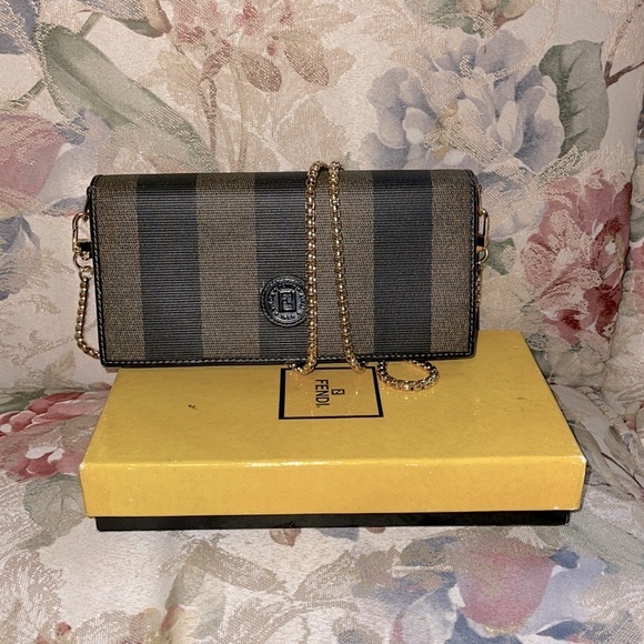 Fendi Handbags - Authentic Vintage Fendi Penguin Stripe Canvas Wallet with unbranded strap